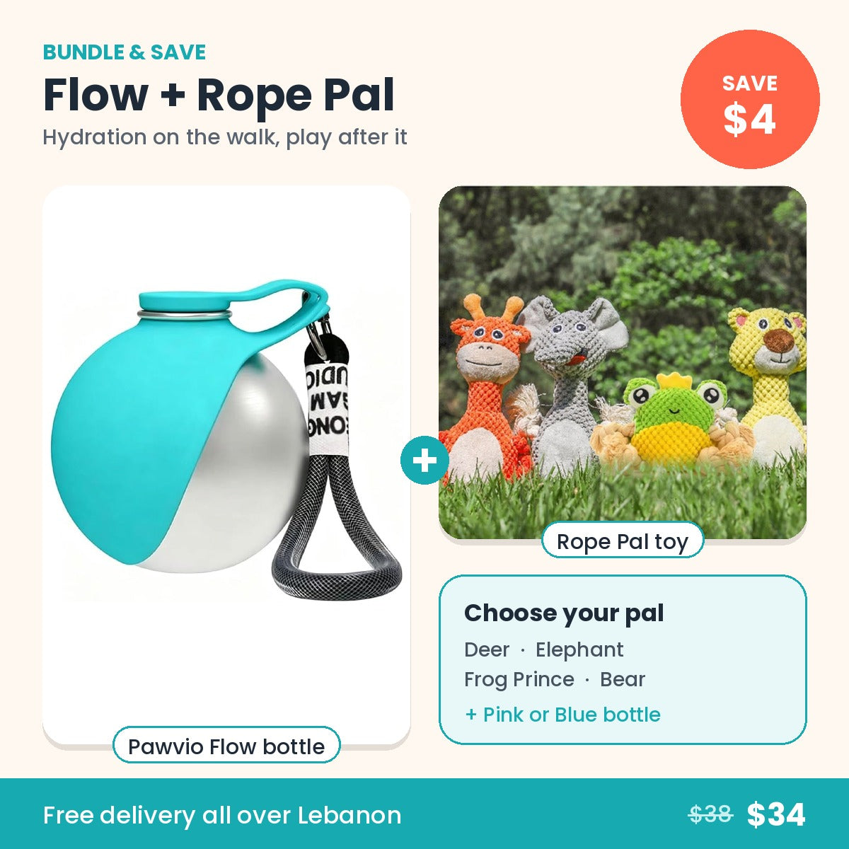 Pawvio Flow + Rope Pal Bundle