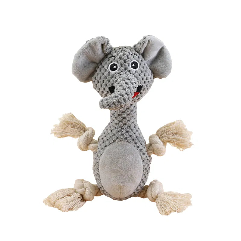 Pawvio Rope Pals Squeaky Plush Dog Toy