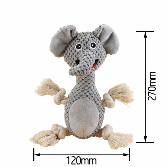 Pawvio Rope Pals Squeaky Plush Dog Toy